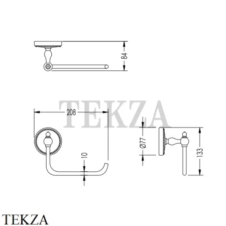 Devon&Devon DOROTHY Бумагодержатель без крышки DOR411OT, золото светлое глянец