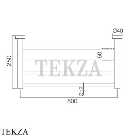 FIMA Carlo Frattini ROTOLA Полотенцедержатель-полка F6002/3CS, Brushed black chrome