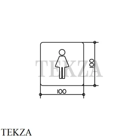 Keuco PLAN Табличка на дверь туалетной комнаты 14966010000, хром глянец