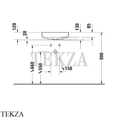 Duravit Vitrium Раковина накладная без отверстий, 266146HE79, черный матовый