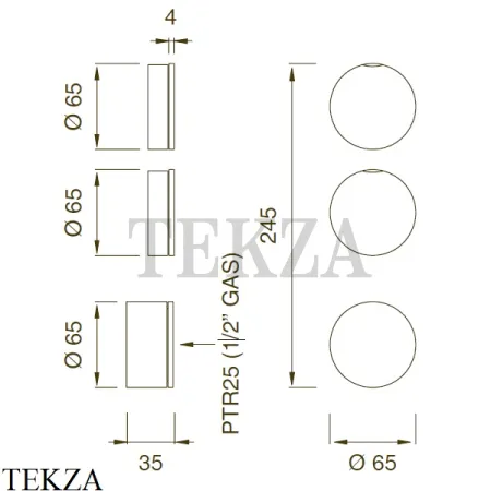 CEA GIOTTO Термостатический смеситель, 2 потока, внешняя часть, GIO58