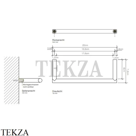 Decor Walther MIKADO MK HTE20 Полотенцедержатель 20 см 0520660, черный матовый