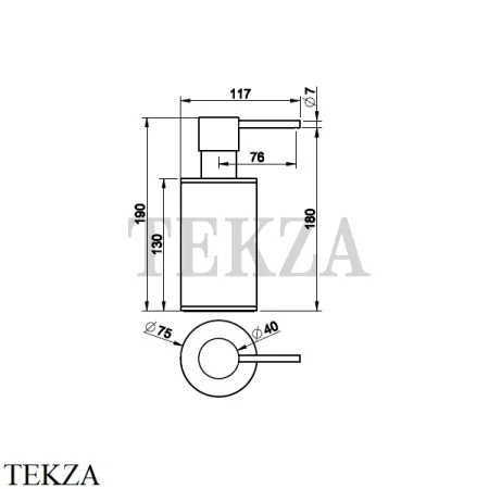 Gessi 316 ACCESSORIES Дозатор для жидкого мыла или лосьона, композит черный 54738-299, Black XL