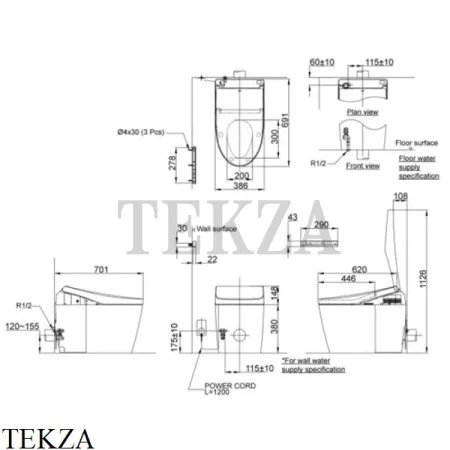 TOTO Neorest AH Сиденье WASHLET с функцией биде, с дистанционным управлением, белый глянец