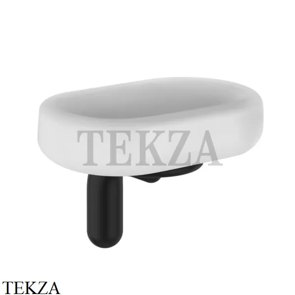 Gessi Goccia Мыльница настенная, белая керамика 38001-299, черный матовый