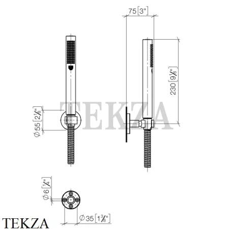 Dornbracht Meta Душевой гарнитур с держателем, 1 режим 27806625-00, хром глянец