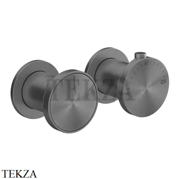 Gessi Origini MATERIC Термостат для душа 3 потока, внешняя часть 66136-706, Black Metal PVD