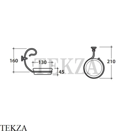 Globo Paestum Мыльница керамическая подвесная PA039, античный металл