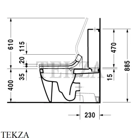 Duravit Starck 2 Унитаз комбинированный 2129590000, для сиденья SensoWash, белый глянец