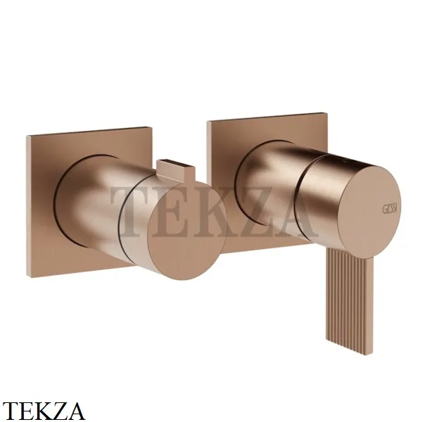 Gessi Inverso RIGATO Смеситель для душа, 2 потока, внешняя часть 73538-708, Copper Brushed