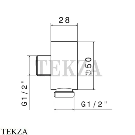 Newform Подключение воды к стене, вывод для шланга 2299.M0.071, Gold satin