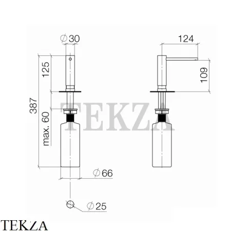 Dornbracht Дозатор для моющего средства, без розетки 82424970-06, платина матовая