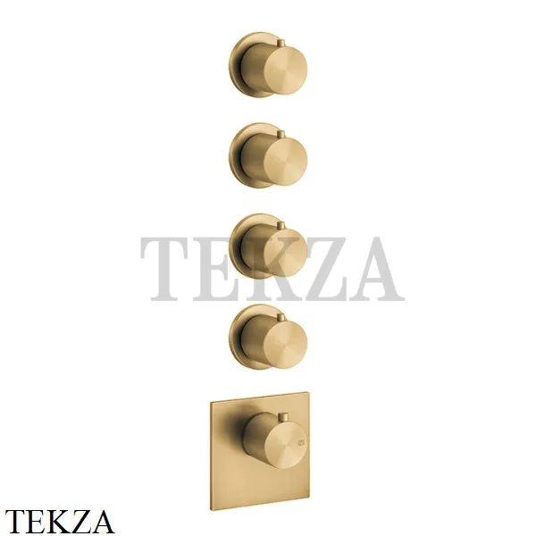 Gessi 316 WELLNESS Термостат 4 выхода, внешняя часть 54508-727, Brushed Brass