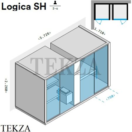 Effegibi LOGICA SH Комплекс сауна-хаммам в левый угол LO40010003