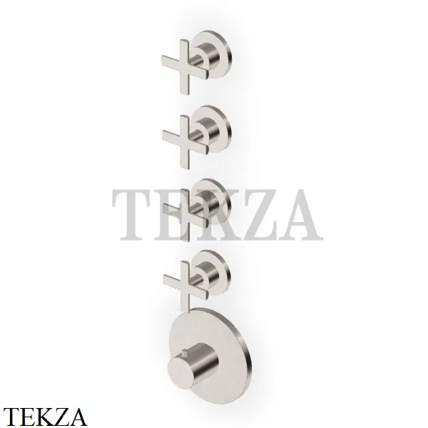 Zucchetti Gill Термостат для душа, 4 потока, внешняя часть ZGL5662.C3, brushed nickel