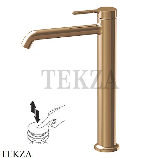 FIMA Carlo Frattini SNAP Смеситель для раковины высокий, с донным клапаном F3111/HZS, Brushed Amber Bronze