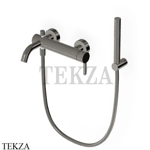 Zucchetti Isy22 Смеситель для ванны с душевым гарнитуром ZIS139.C50, metal black