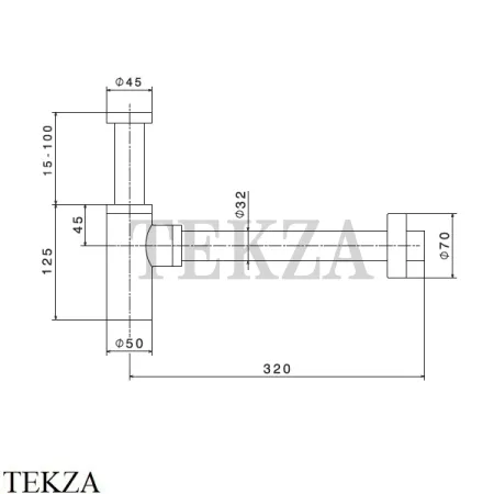 Newform Сифон для раковины бутылочный, 218.M0.072, Copper satin