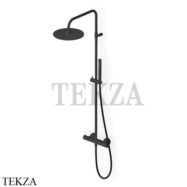 Zucchetti Pan Душевая колонна с термостатом и гарнитуром ZT7788.N6, черный матовый