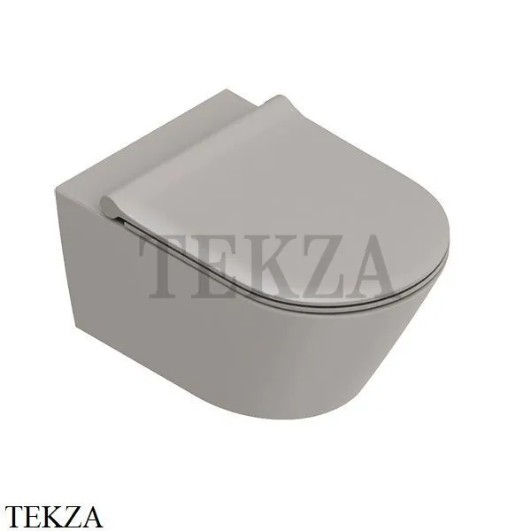 Catalano Zero Унитаз подвесной без ободка, торнадо Silentech, сиденье микролифт 0111550023, цемент матовый