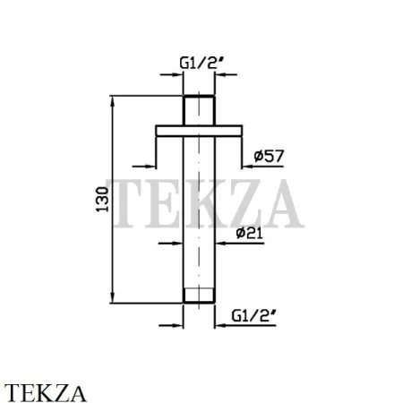 Zucchetti Кронштейн потолочный 10 см для верхней лейки Z93026.C40, золото глянец