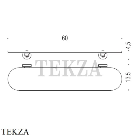 Colombo BASIC Полка стеклянная с держателями B2716, хром глянец