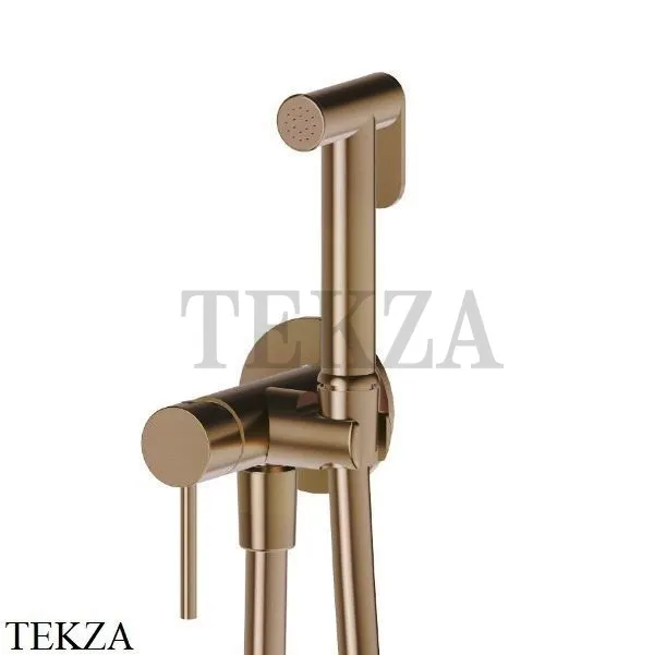 Newform Гигиенический душ с держателем и смесителем, 886E.47.083, Groove Bronze