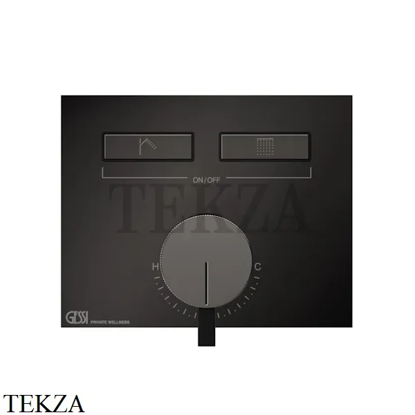 Gessi HI-FI Однорычажный смеситель, на 2 потока, внешняя часть 63079-706, Black Metal PVD