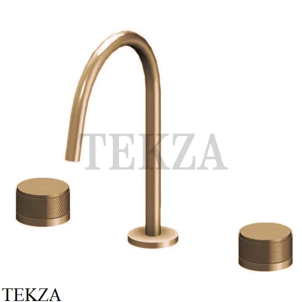 Gattoni MD Смеситель для раковины на 3 отверстия, San Giulio, с донным клапаном MD100/23VB, Old Brass