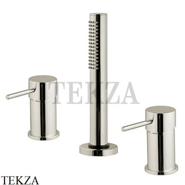 FIMA Carlo Frattini Spillo UP Смеситель на борт ванны без излива, с гарнитуром F3044/1NSN, Brushed nickel