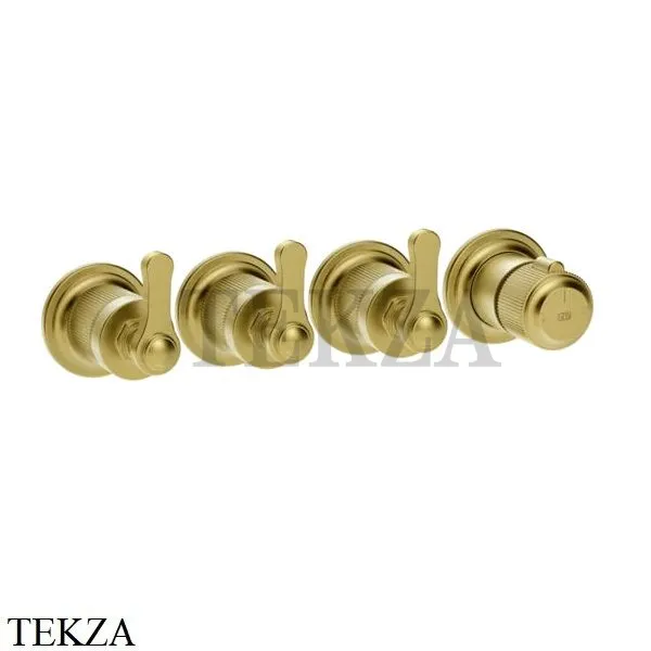 Gessi VENTI20 Термостат для душа, 3 потока, внешняя часть 65336-716, Gold Br. PVD