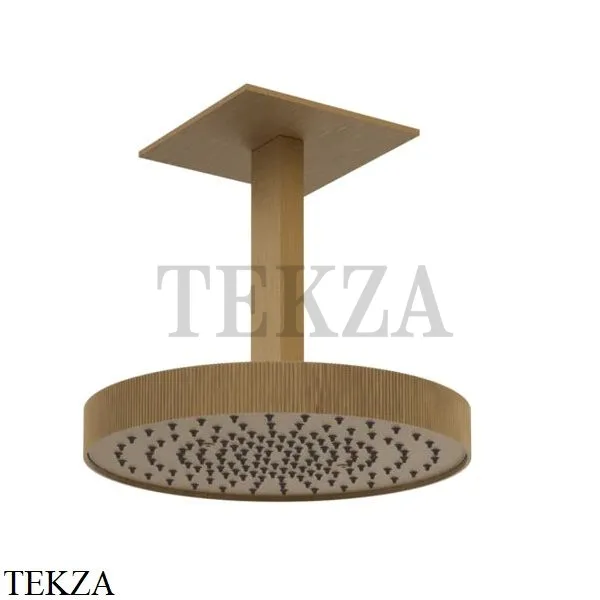 Gessi Inverso RIGATO Верхняя душевая лейка с кронштейном 30 см 63572-713, Antique Brass