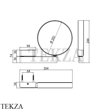 Emco Prime Зеркало косметическое 3х-7х, без подсветки, на поворотном кронштейне, хром глянец