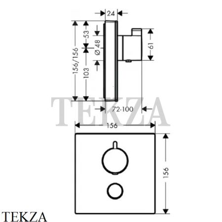 Hansgrohe ShowerSelect Highflow Термостат для ручного душа, стекло, внешняя часть 15735400, белый- хром глянец