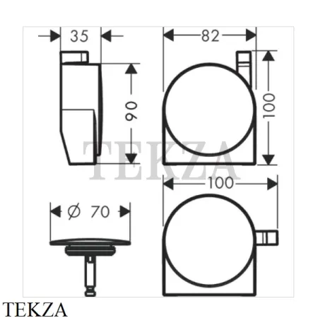 Hansgrohe Exafill S Внешняя часть излива для слива и перелива 58117670, черный матовый