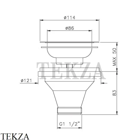 Nicolazzi BASKET Донный клапан слив для мойки 5554GB, золото глянец