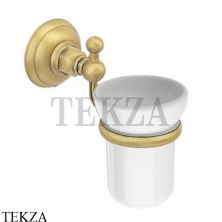 Nicolazzi CLASSICI Стакан настенный, керамика белая 1488OS, Brushed brass