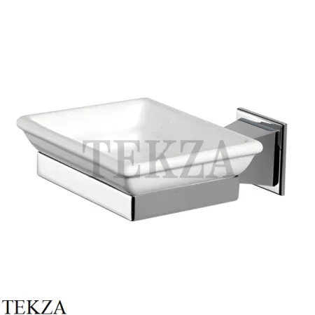 Devon&Devon TIME Мыльница настенная, керамика белая TM301CR, хром глянец
