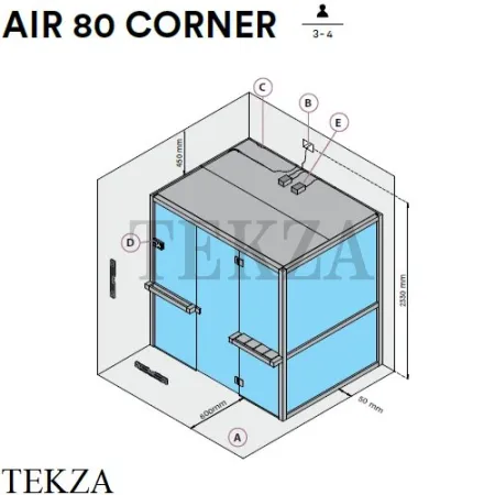 Effegibi AIR 80 CORNER Сауна домашняя финская или BIO осина натуральная SA91800002