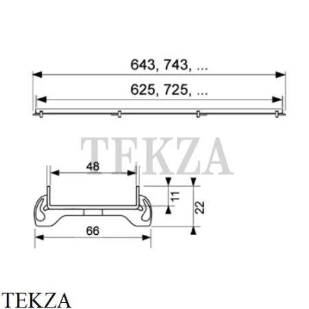 TECEdrainline plate 90 основа для плитки 600970, сталь полированная