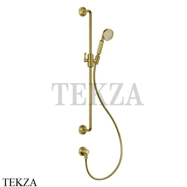 Gessi VENTI20 Штанга в комплекте с душевой лейкой, шланг, вывод 65142-716, Gold Br. PVD
