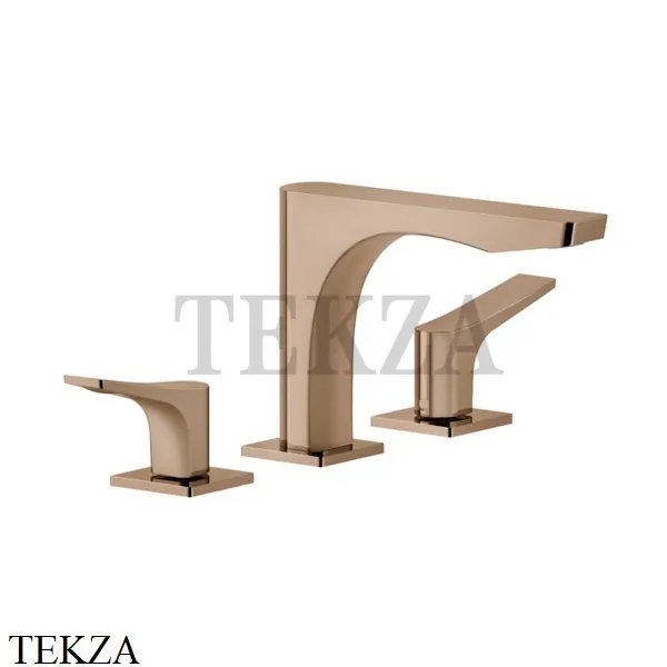 Gessi RILIEVO Смеситель для раковины 3 отверстия, без донного клапана 59012-030, Copper глянец