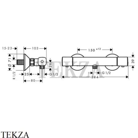 Hansgrohe Ecostat Universal Термостат для душа наружный 13122000, хром глянец