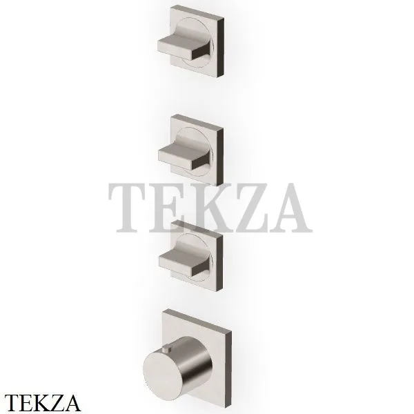 Zucchetti Aguablu Термостат для душа, 3 выхода, внешняя часть ZA5803.C3, brushed nickel