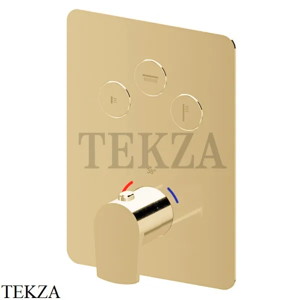 Newform HAKA Термостат для душа, 3 потока, Select, внешняя часть 70437E.35.099, Silky Gold