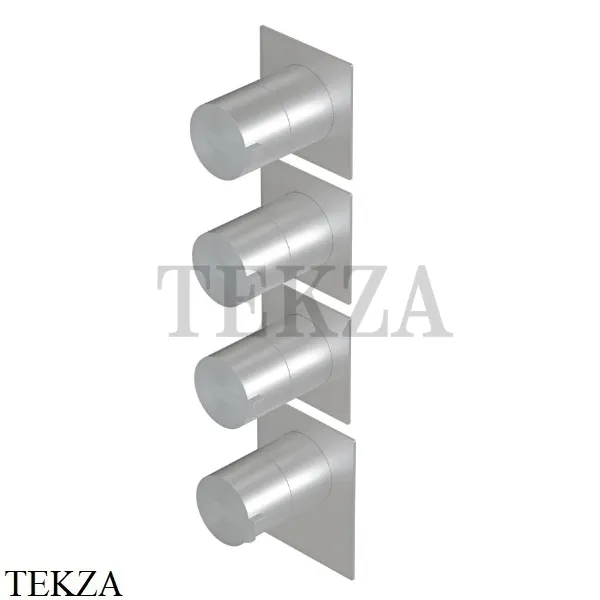 Ritmonio Dot316 Термостат для душа на 3 потока, внешняя часть PR50HG201 INOX, Brushed steel