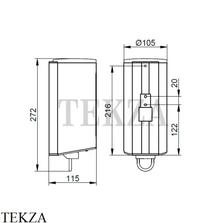 Keuco PLAN Дозатор для жидкого мыла настенный 14954010100, хром глянец