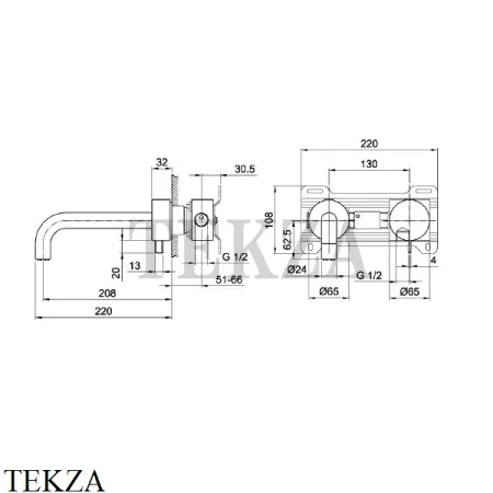 Fantini AF/21 Смеситель для раковины, прогрессивный, внешняя часть 2702A713B, хром глянец