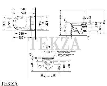 Duravit D-Neo SensoWash Унитаз, сиденье крышка-биде 654000012004300, белый глянец