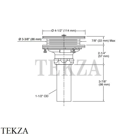 Kohler Duostrainer Донный клапан для кухонной мойки K-8801-SN, яркий полированный никель